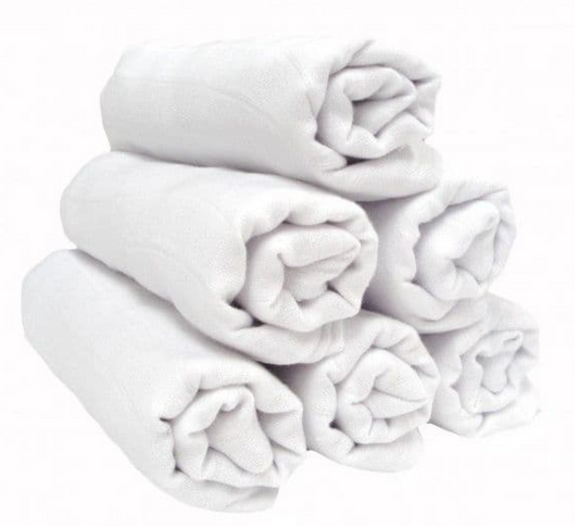 Cuski Bamboo  Muslin Wipes Pack of 7 (White)