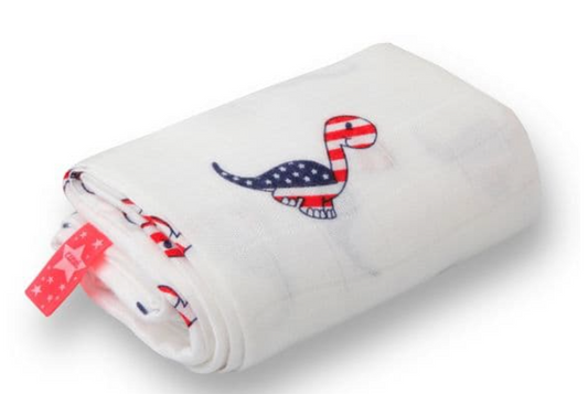 Cuski Great Swandoodle - Bamboo Muslin Blanket Lucky Saurus USA  XL